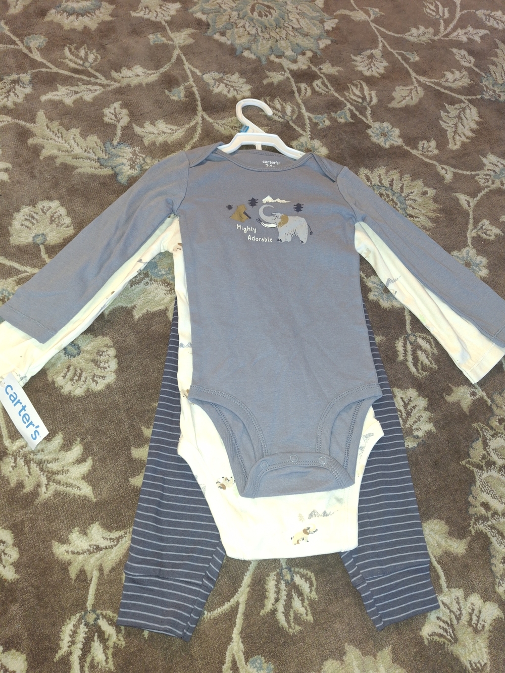 NWT Carter's 3-Piece Baby Boy Elephant Outfit Set - Bodysuits & Pants (24M)
